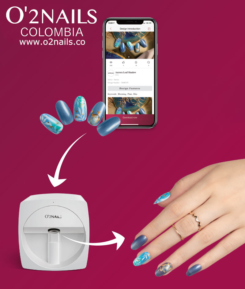  O'2nails V11 - Impresora digital portátil para uñas, con  control desde un teléfono inteligente, de WiFi inalámbrico. Paquete de  esmalte de uñas de gel de más de 800 imágenes (blanco). 
